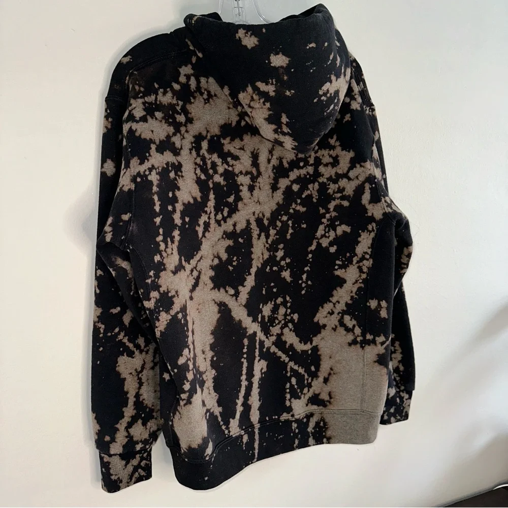 CUSTOM Bleached Zip-Up Hoddie - Picture 3 of 4